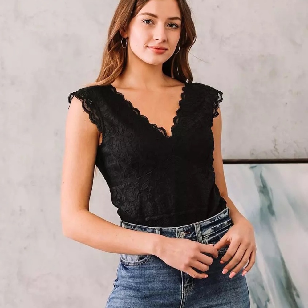 Buckle Black Lace Bodysuit